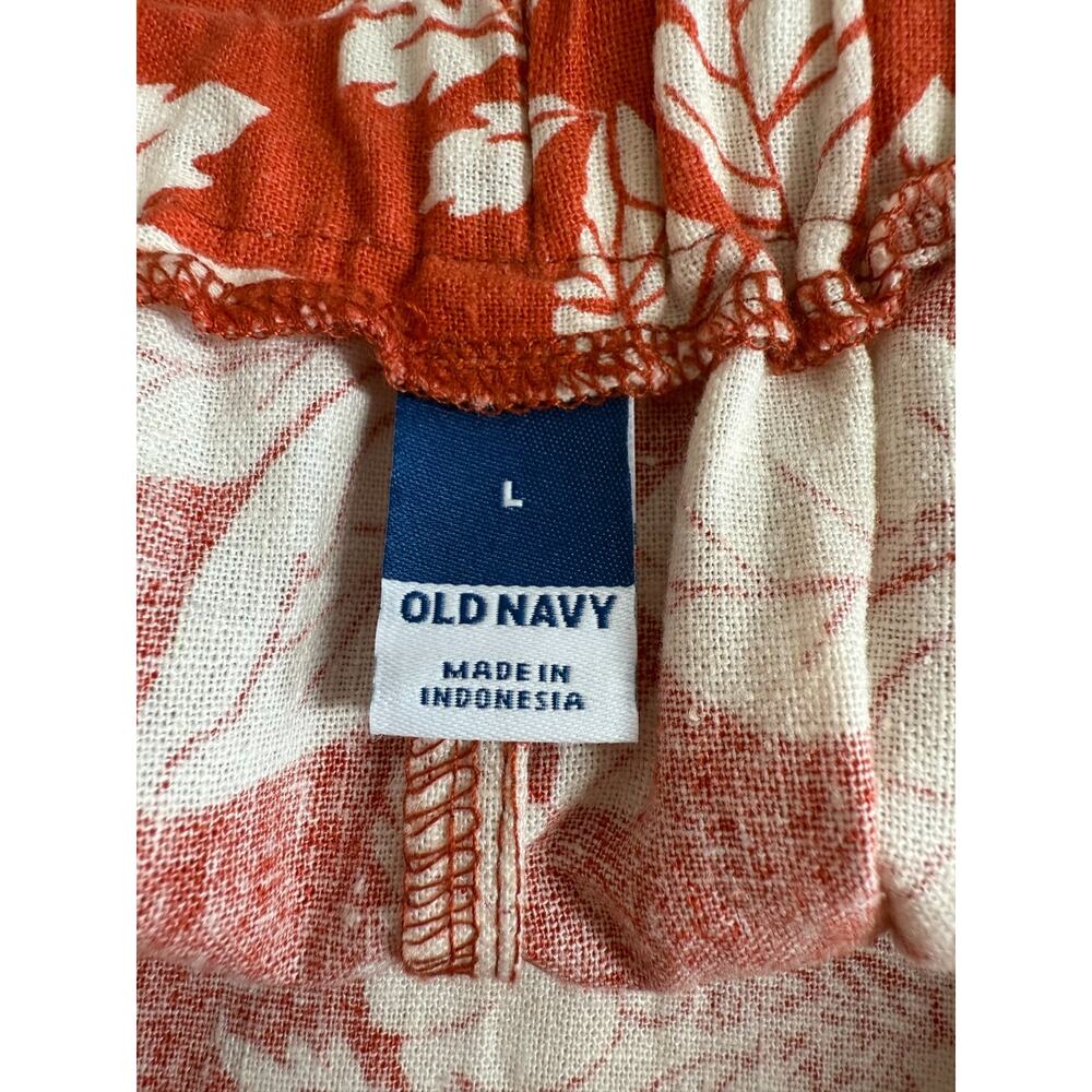 Old Navy High Waisted Linen Blend Floral Maxi Skirt Womens Size Large Tropical - Picture 10 of 11